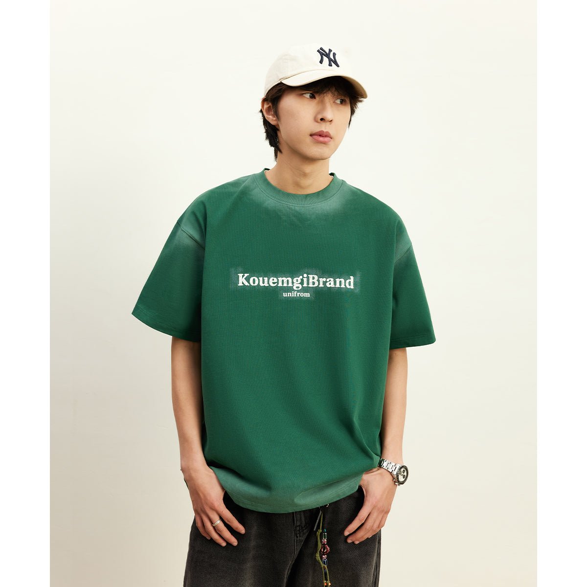 Distressed wash T - shirt N3745 - NNine