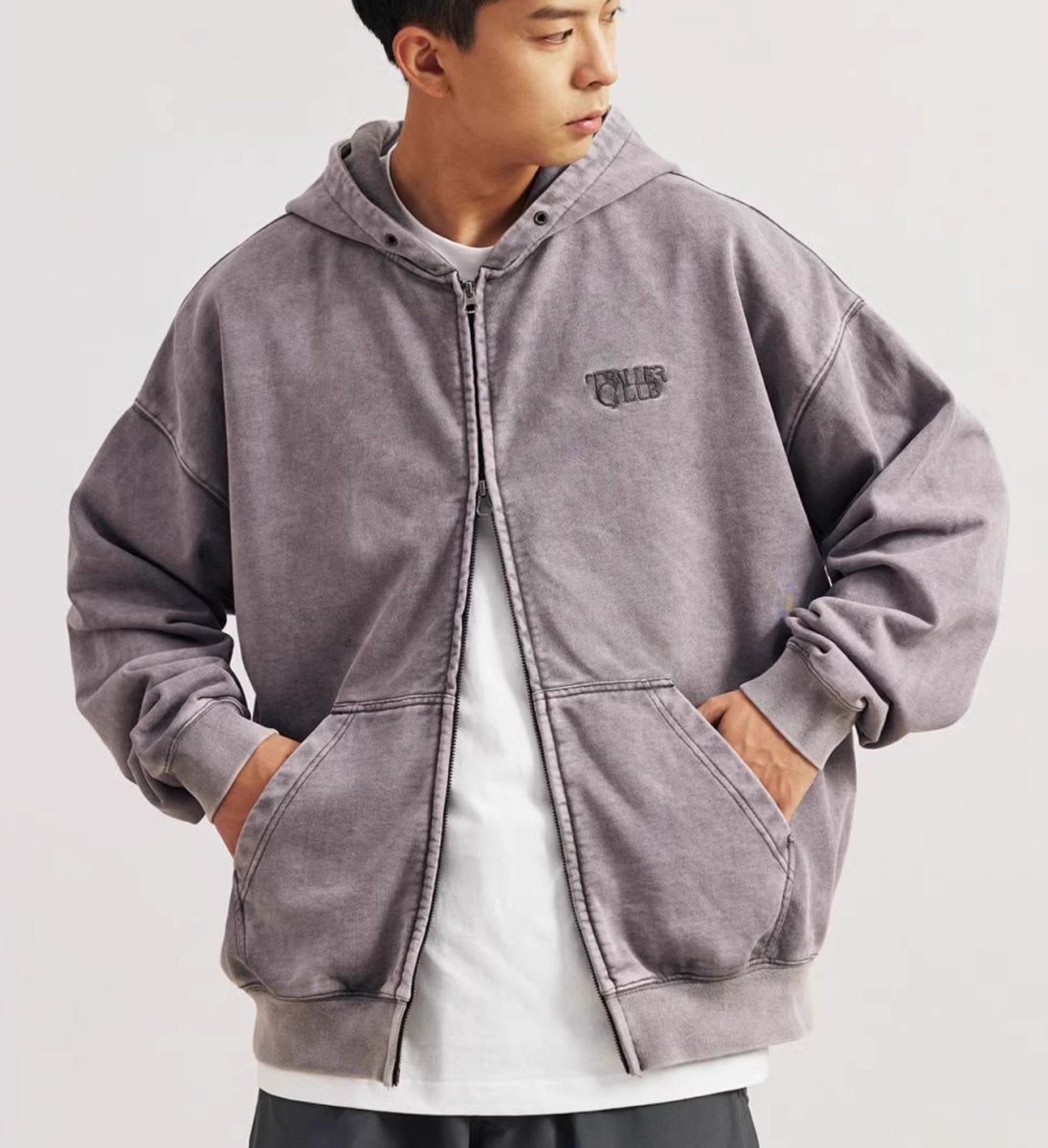 Distressed zip hoodie N3439 - NNine