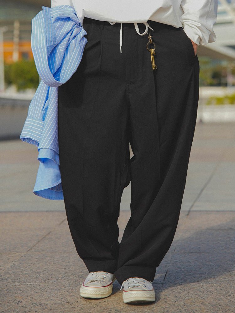 Functional wear with cool contact feeling]double pleated draped pants N5238