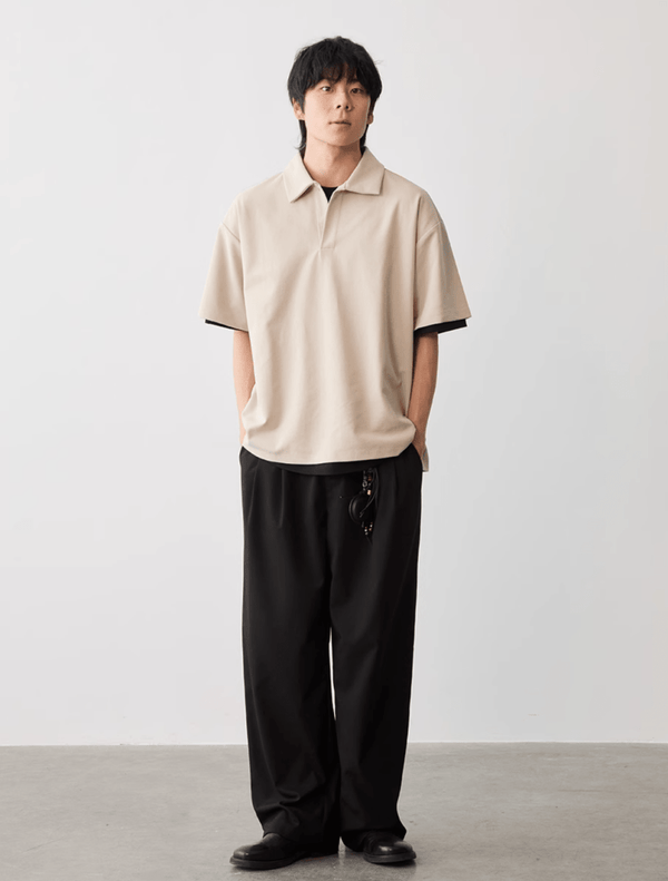 ダブルプリーツスラックス メンズ レディース ワイド ポリエステル / Double Pleated Pants N5385 - メンズファッション通販 NNine(ナイン)