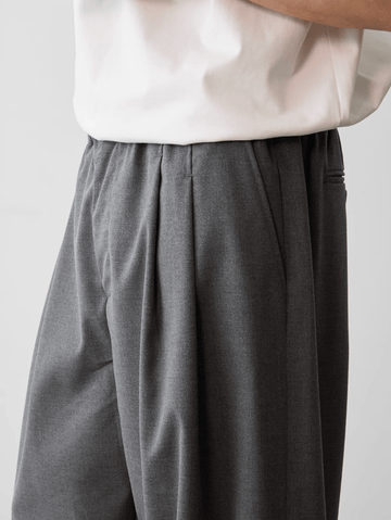 ダブルプリーツスラックス メンズ レディース ワイド ポリエステル