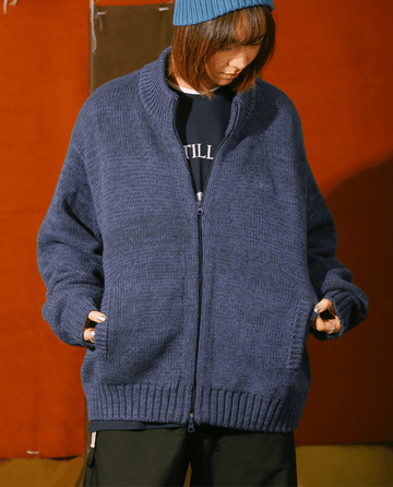 ダブルジップ厚手ニットジャケット N4865
