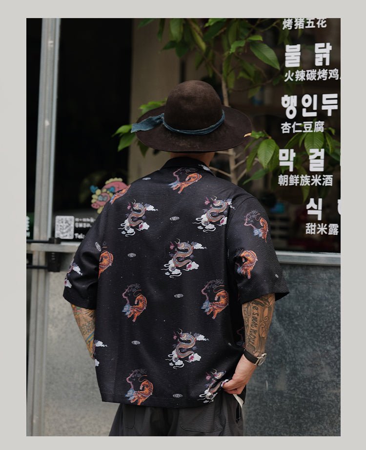 dragon tiger aloha shirt / アロハシャツ N3749 - NNine