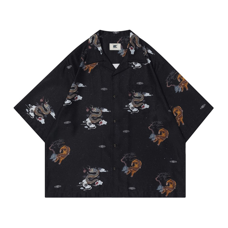 dragon tiger aloha shirt / アロハシャツ N3749 - NNine