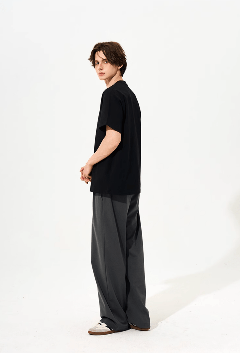 Drape Wide Straight Slacks / ドレープ ワイド ストレート スラックス イージー N5256 - ファッション通販 NNine(ナイン)