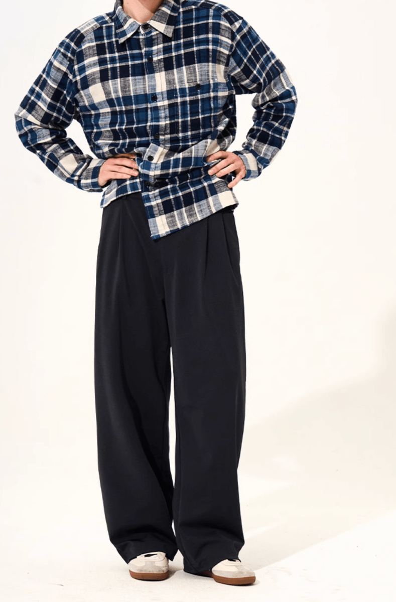 Drape Wide Straight Slacks / ドレープ ワイド ストレート スラックス イージー N5256 - ファッション通販 NNine(ナイン)