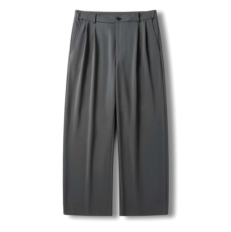 Drape Wide Straight Slacks / ドレープ ワイド ストレート スラックス イージー N5256 - ファッション通販 NNine(ナイン)