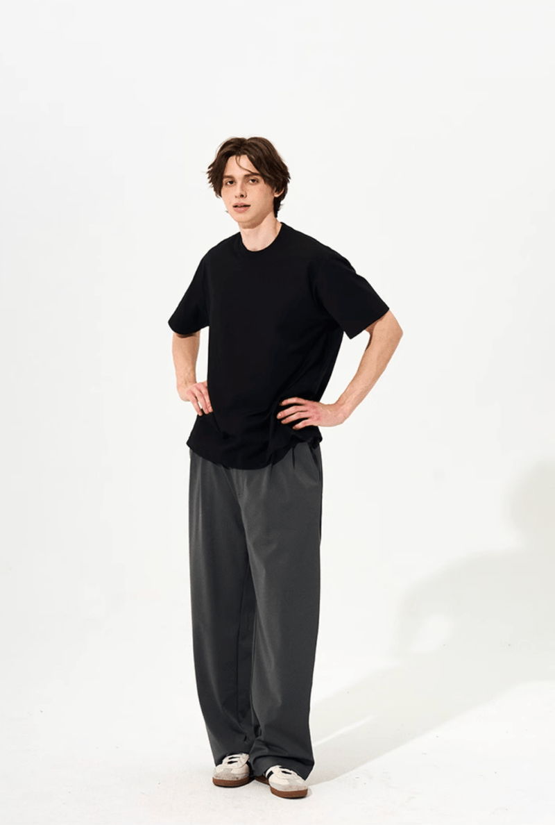Drape Wide Straight Slacks / ドレープ ワイド ストレート スラックス イージー N5256 - ファッション通販 NNine(ナイン)