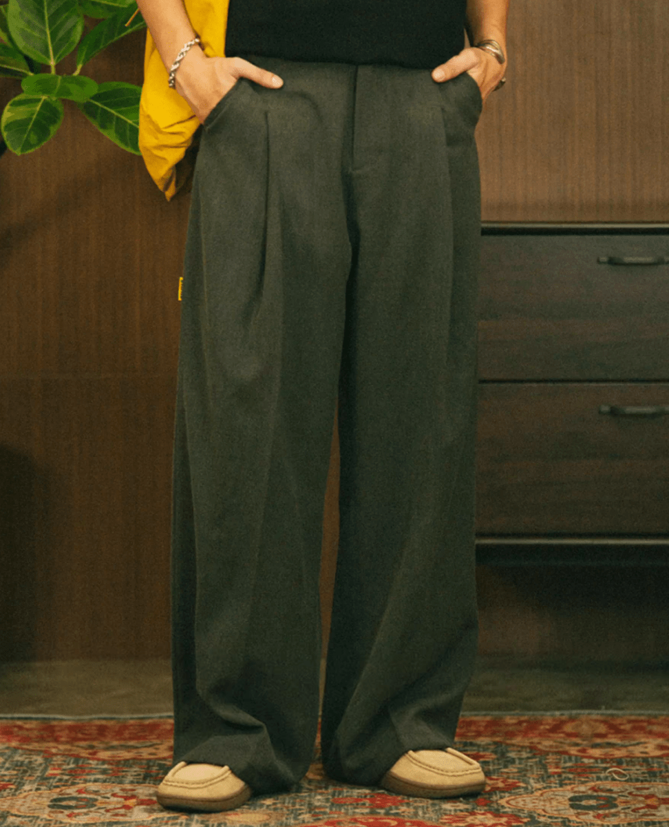 ドレープスラックスパンツ ポリエステル混紡 / Draped Slacks N5505 - ファッション通販NNine（ナイン）