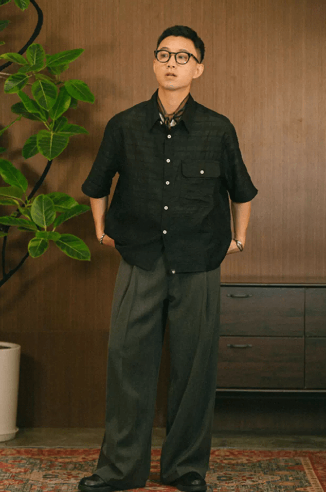 ドレープスラックスパンツ ポリエステル混紡 / Draped Slacks N5505 - ファッション通販NNine（ナイン）