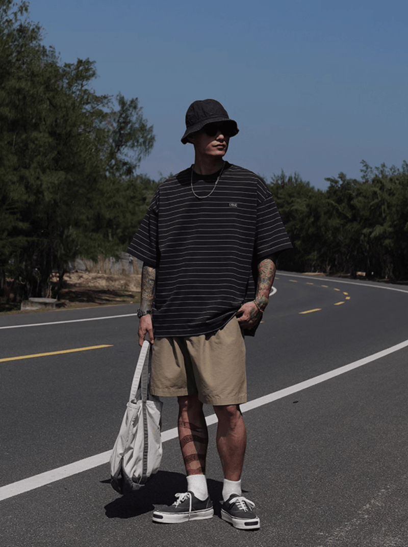 Embroidered logo border T-shirt N5147 - ファッション通販NNine（ナイン）