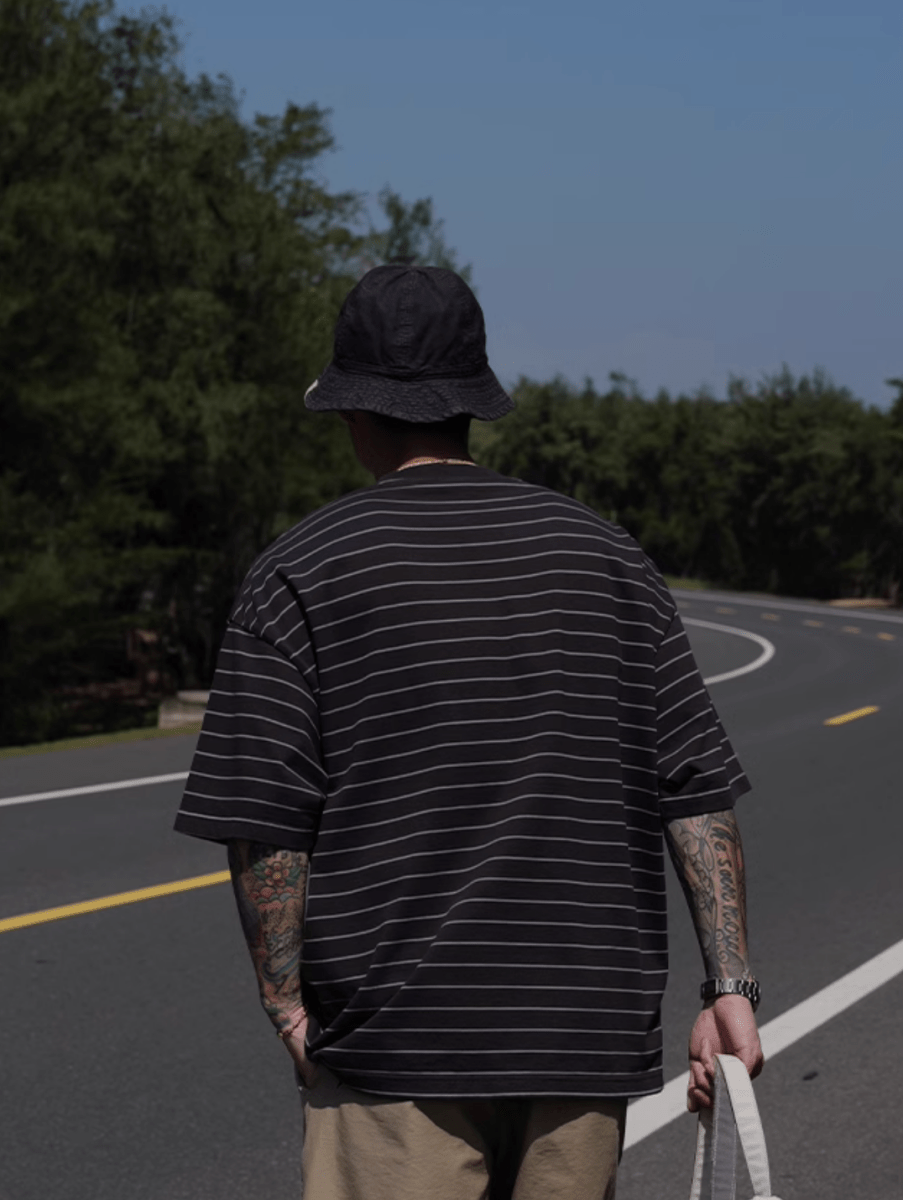 Embroidered logo border T-shirt N5147 - ファッション通販NNine（ナイン）