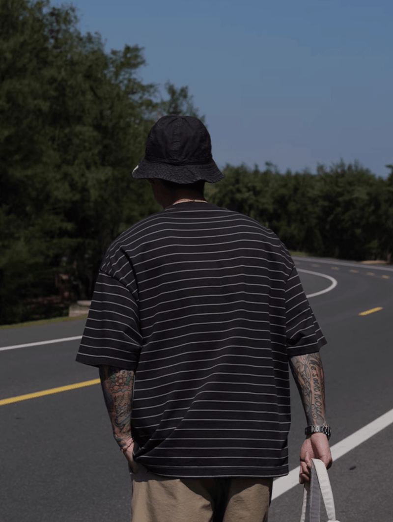 Embroidered logo border T-shirt N5147 - ファッション通販NNine（ナイン）