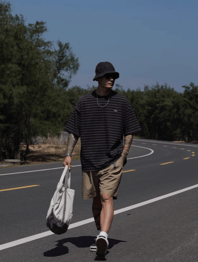 Embroidered logo border T-shirt N5147 - ファッション通販NNine（ナイン）
