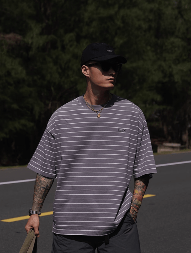 Embroidered logo border T-shirt N5147 - ファッション通販NNine（ナイン）