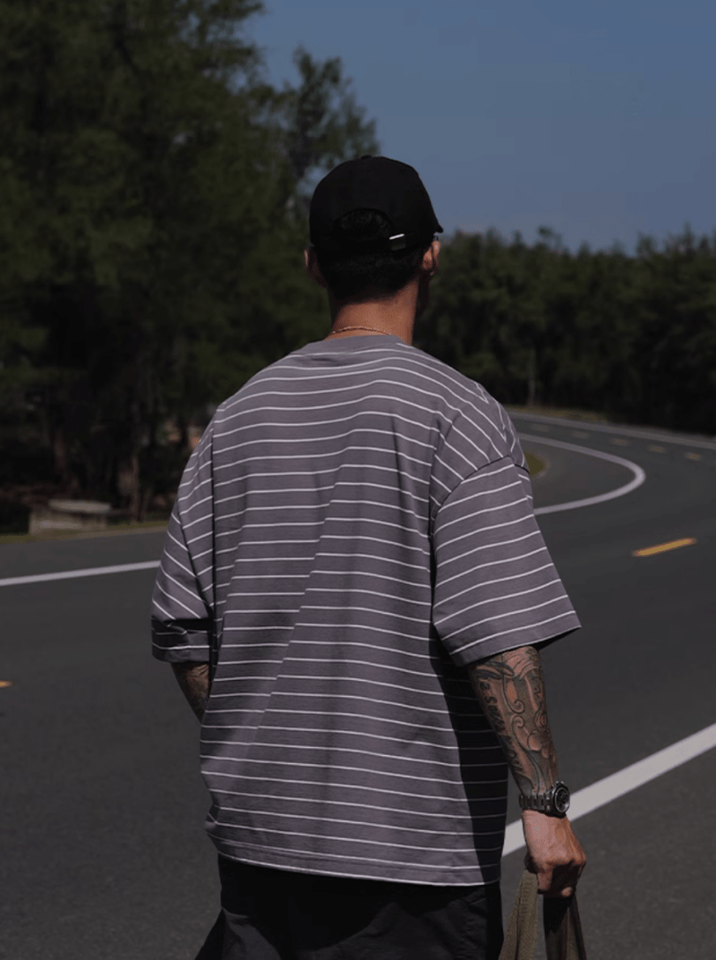 Embroidered logo border T-shirt N5147 - ファッション通販NNine（ナイン）