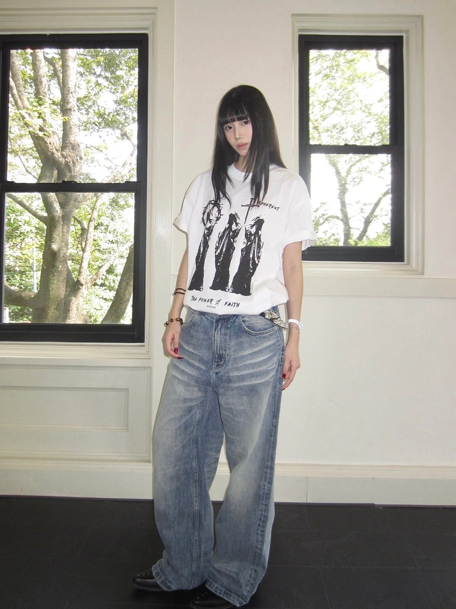 「FAITH」ピュアコットン ヴィンテージ グラフィックTee N6949 - ファッション通販NNine（ナイン）