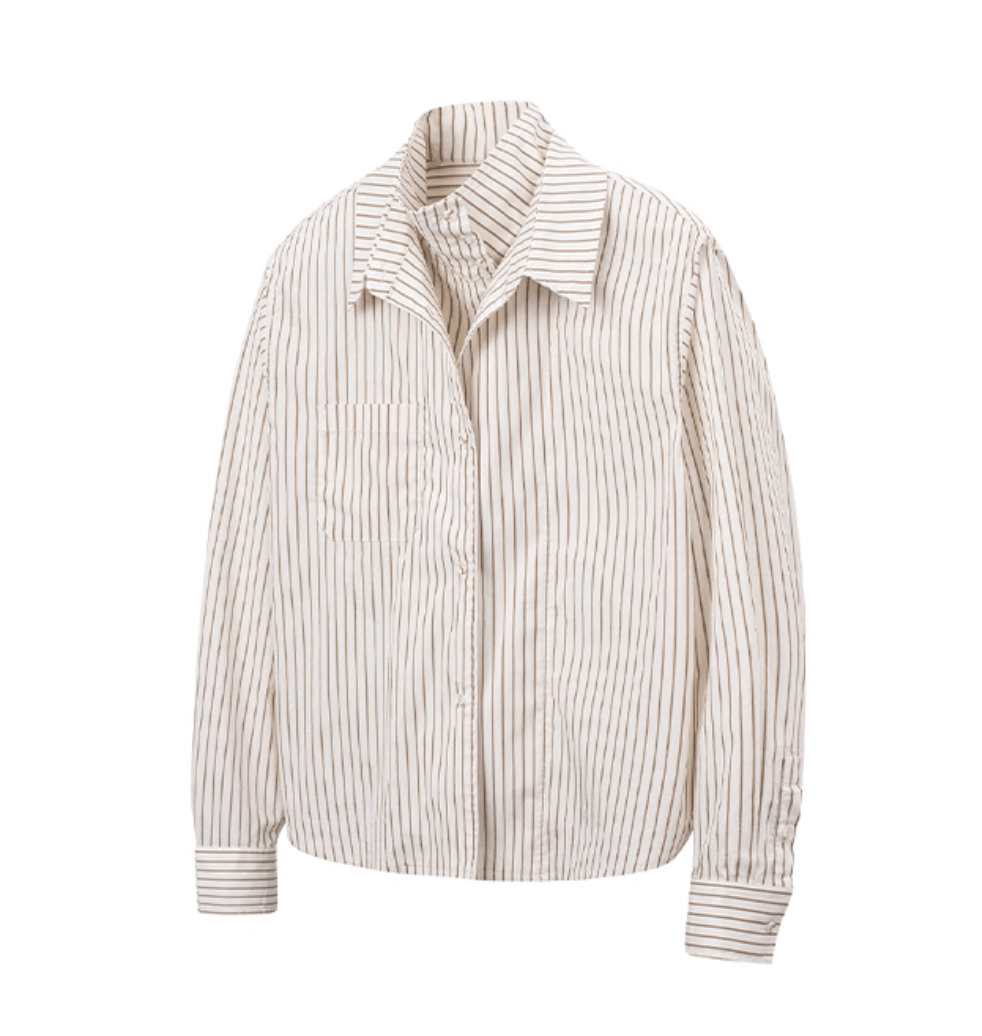 Fake two - piece striped shirt N5812 - ファッション通販NNine（ナイン）