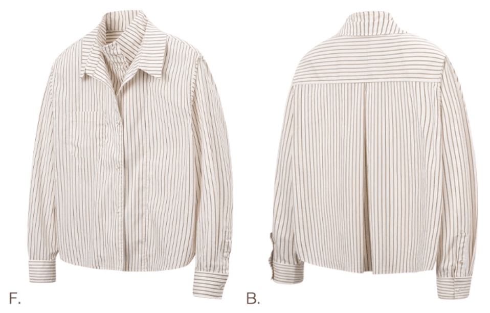 Fake two - piece striped shirt N5812 - ファッション通販NNine（ナイン）