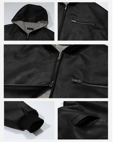 ビッグシルエットフェイクレザーパーカー N5922