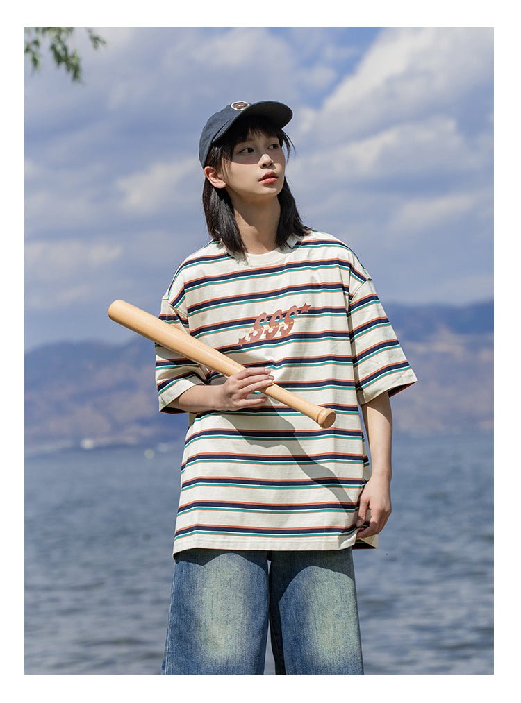 Five Star Striped T - Shirt N3625 - NNine