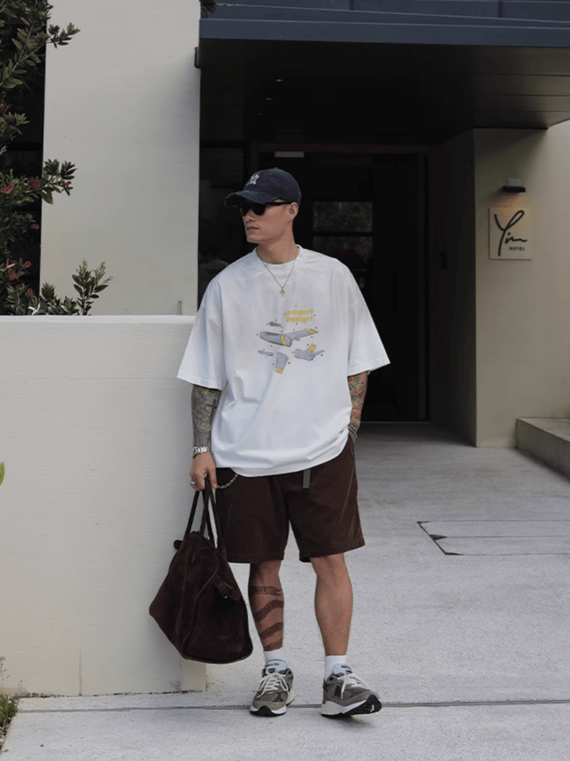 Flight Print T-shirt Heavyweight / 飛行機 プリント Tシャツ 半袖 ヘビーウェイト N5336 - ファッション通販 NNine(ナイン)
