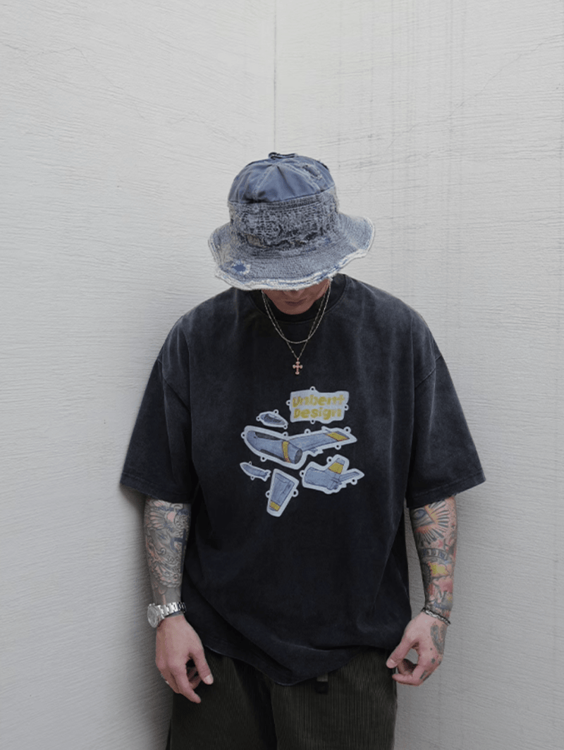 Flight Print T-shirt Heavyweight / 飛行機 プリント Tシャツ 半袖 ヘビーウェイト N5336 - ファッション通販 NNine(ナイン)