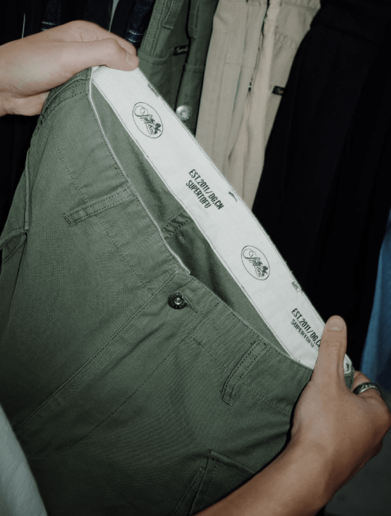 green straight P43 cargo pants N4993 - NNine