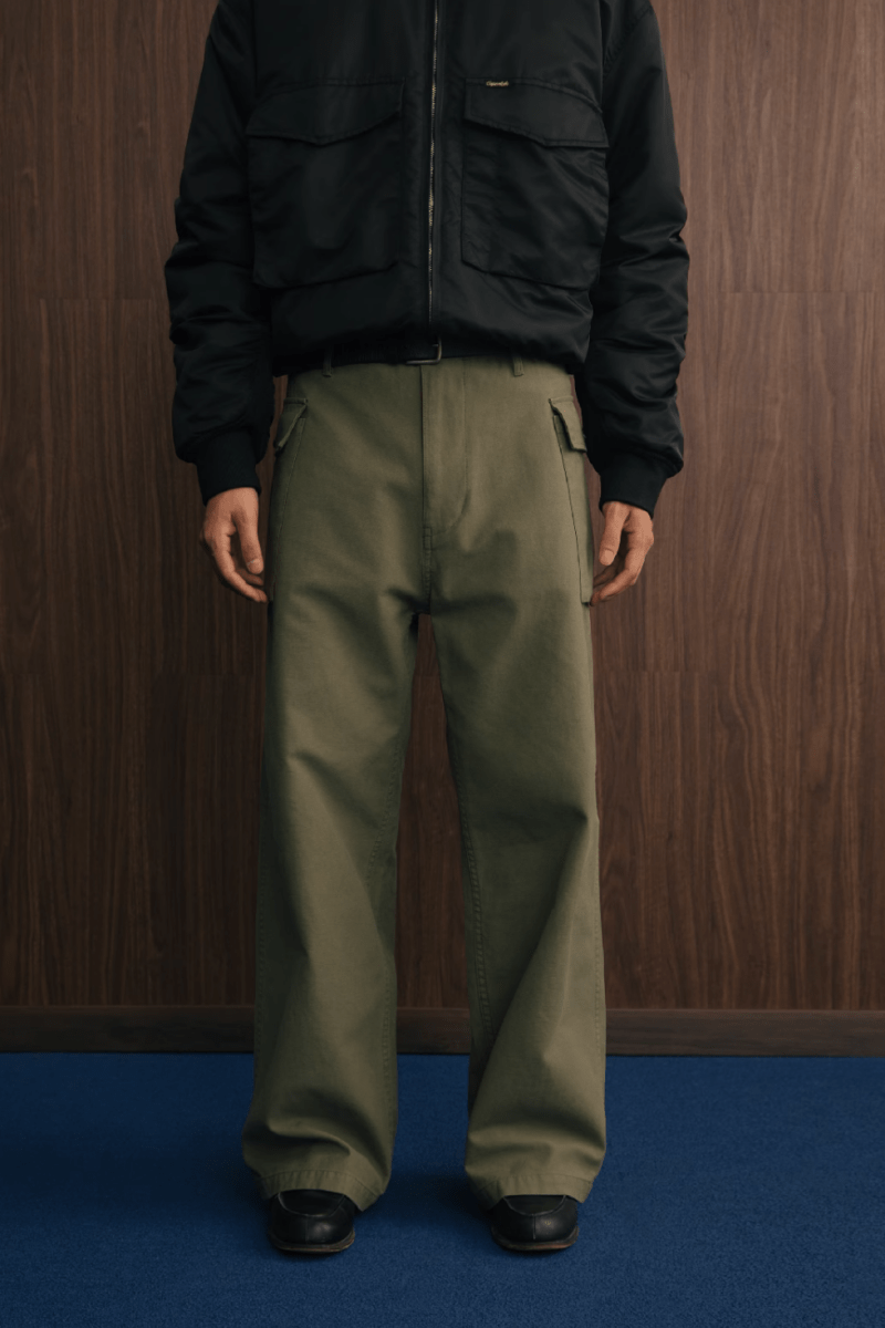 green straight P43 cargo pants N4993 - NNine