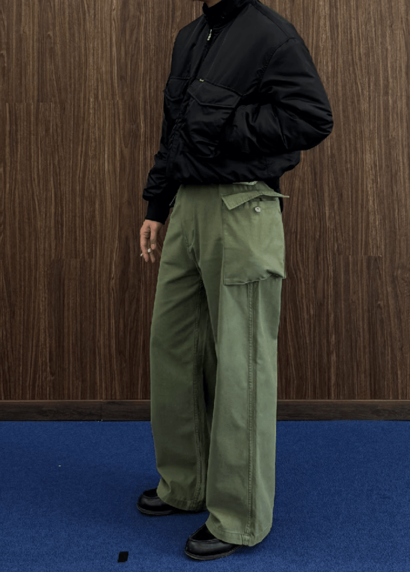 green straight P43 cargo pants N4993 - NNine