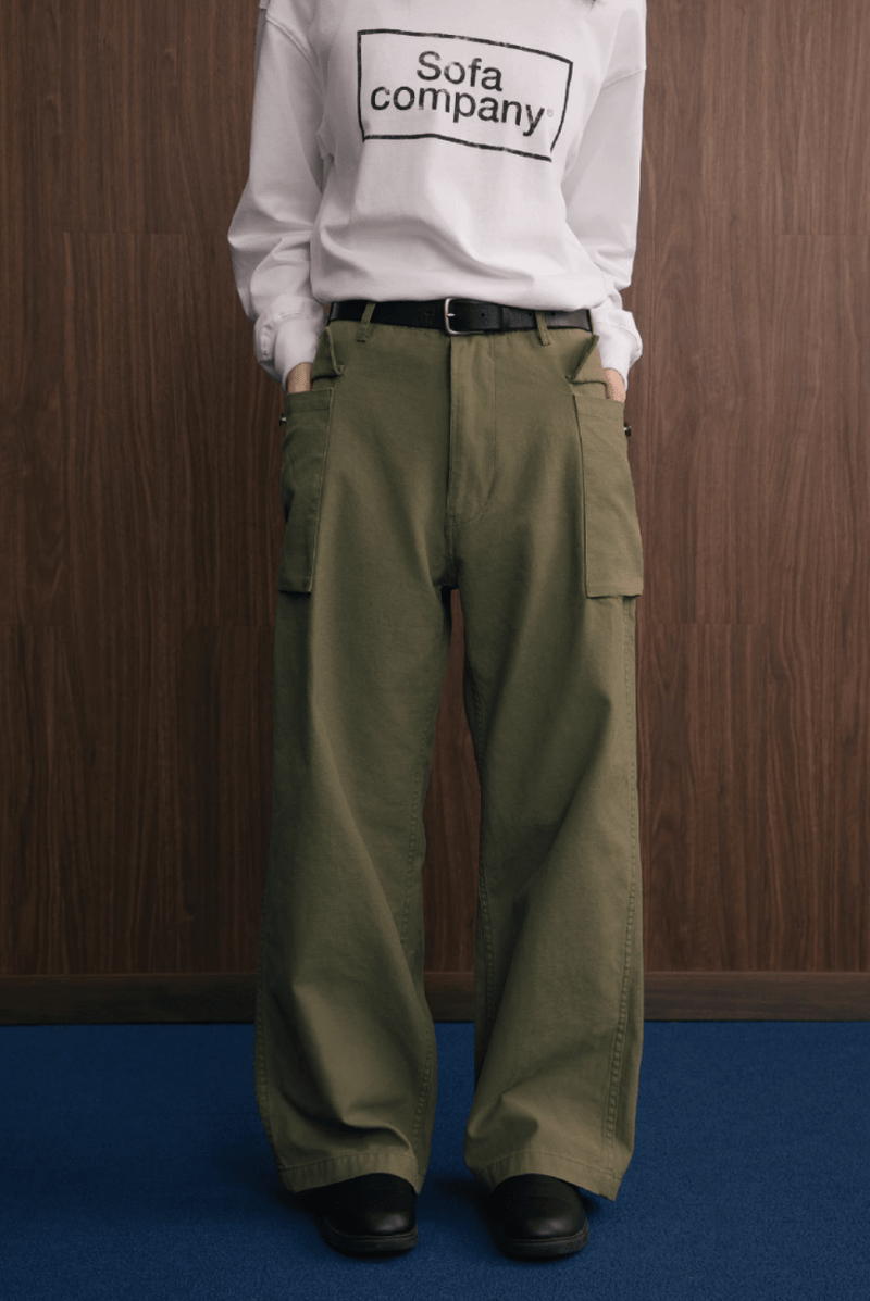 green straight P43 cargo pants N4993 - NNine