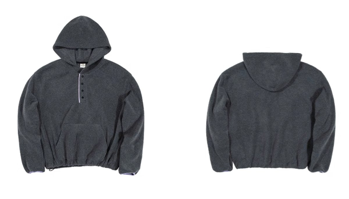 【フリース】half button fleece hoodie N4596 - NNine