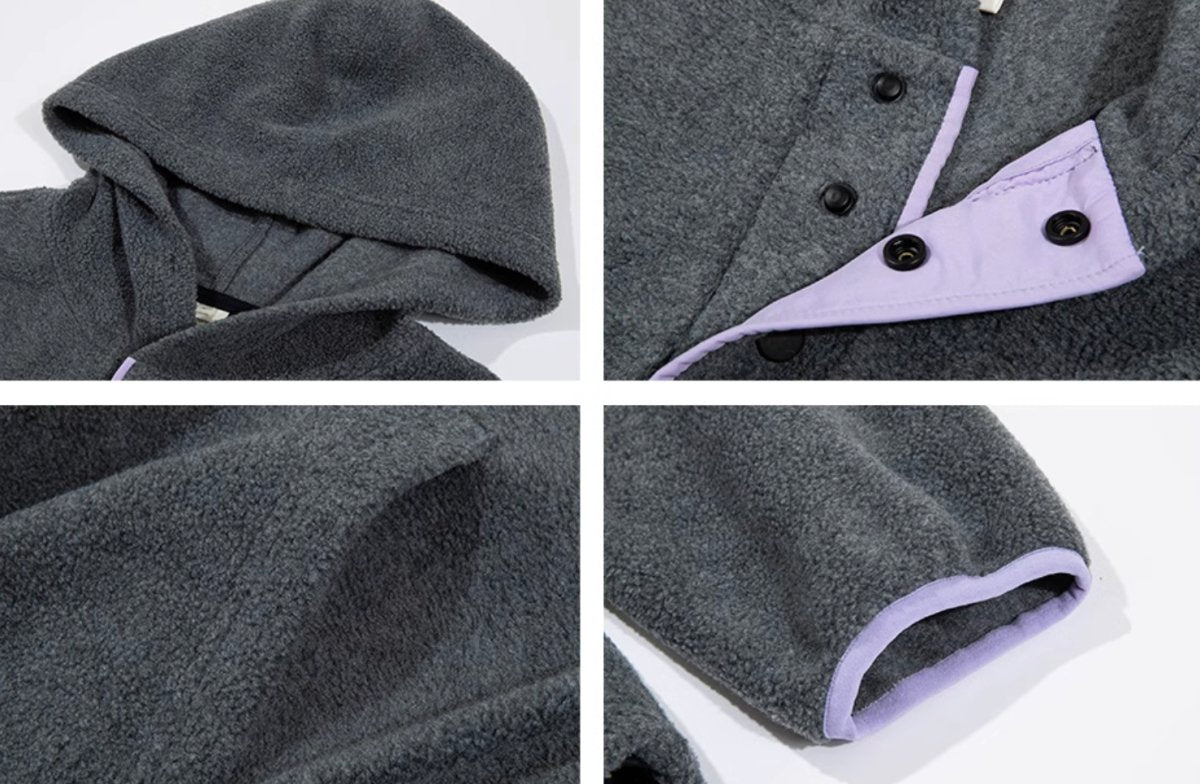 【フリース】half button fleece hoodie N4596 - NNine