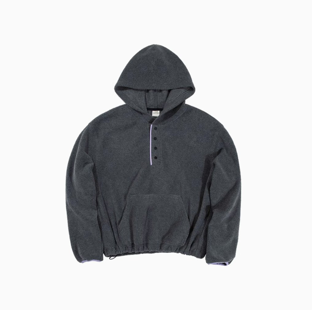 【フリース】half button fleece hoodie N4596 - NNine