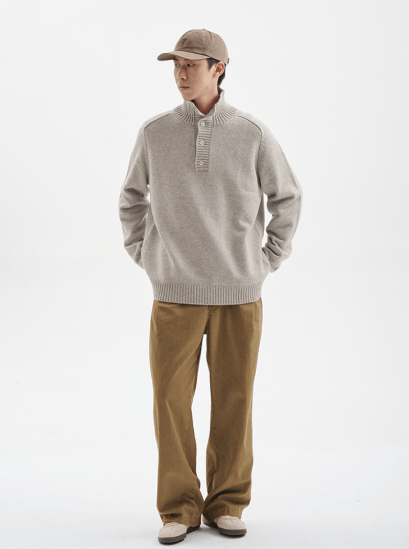 【ウールブレンド】half open mock neck sweater N4617 - NNine