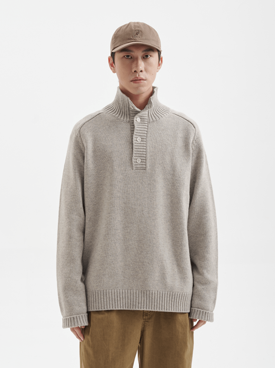 【ウールブレンド】half open mock neck sweater N4617 - NNine