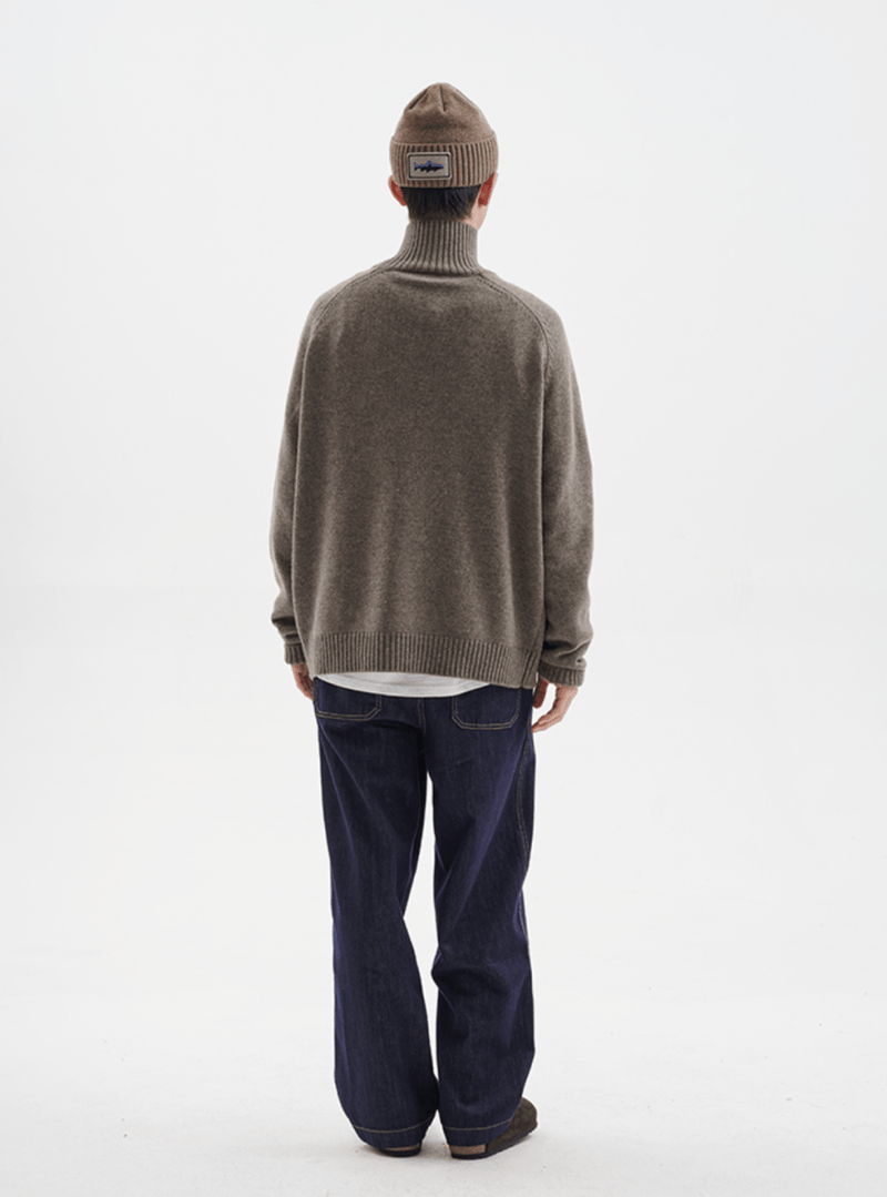 【ウールブレンド】half open mock neck sweater N4617 - NNine