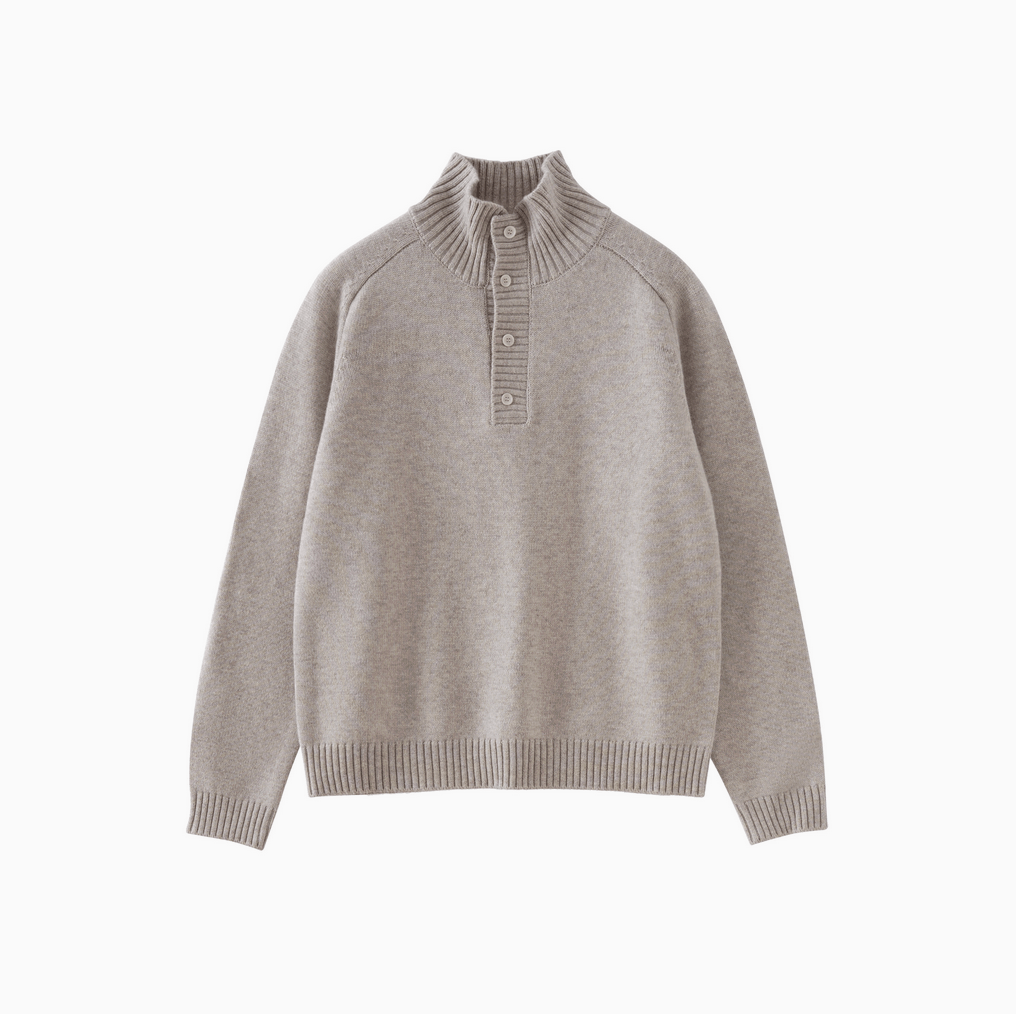【ウールブレンド】half open mock neck sweater N4617 - NNine