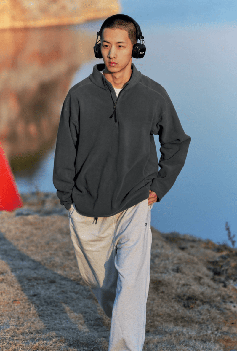 【静電気防止機能】half zip fleece N4975 - NNine