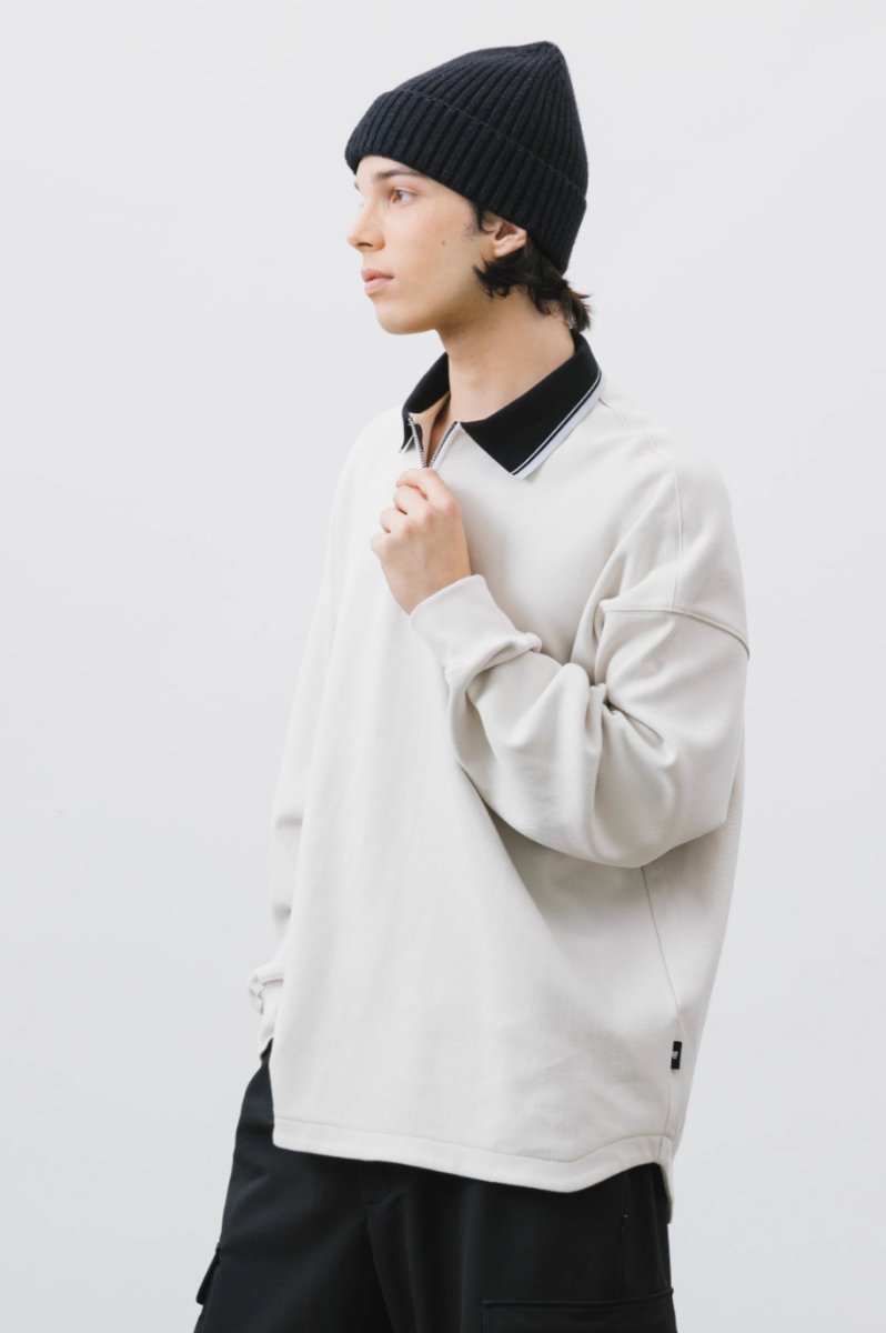 half zip long sleeve polo shirt / ハーフジップロングスリーブポロシャツ N4258 - NNine