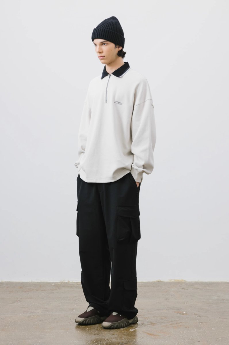 half zip long sleeve polo shirt / ハーフジップロングスリーブポロシャツ N4258 - NNine