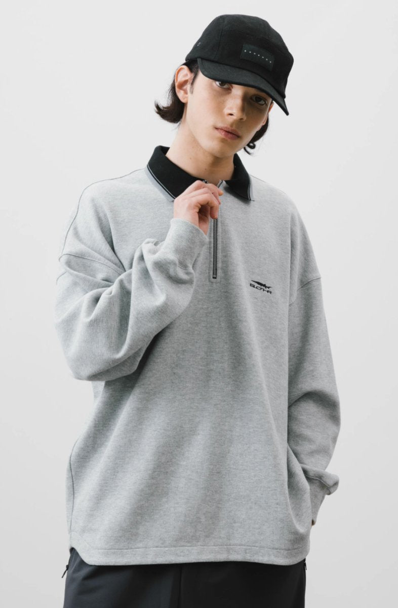 half zip long sleeve polo shirt / ハーフジップロングスリーブポロシャツ N4258 - NNine