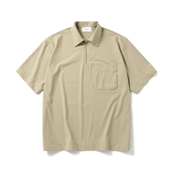 ストレッチ ハーフジップシャツ 縦型ポケット クレープ調 / Half Zip Polo N5396 - メンズファッション通販 NNine(ナイン)