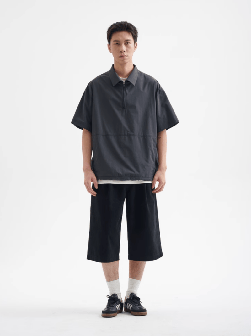 撥水性ナイロンハーフジップポロシャツ メンズ レディース 高機能 / Half Zip Polo Shirt N5360 - メンズファッション通販 NNine(ナイン)