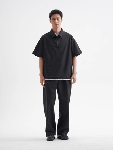 撥水性ナイロンハーフジップポロシャツ メンズ レディース 高機能