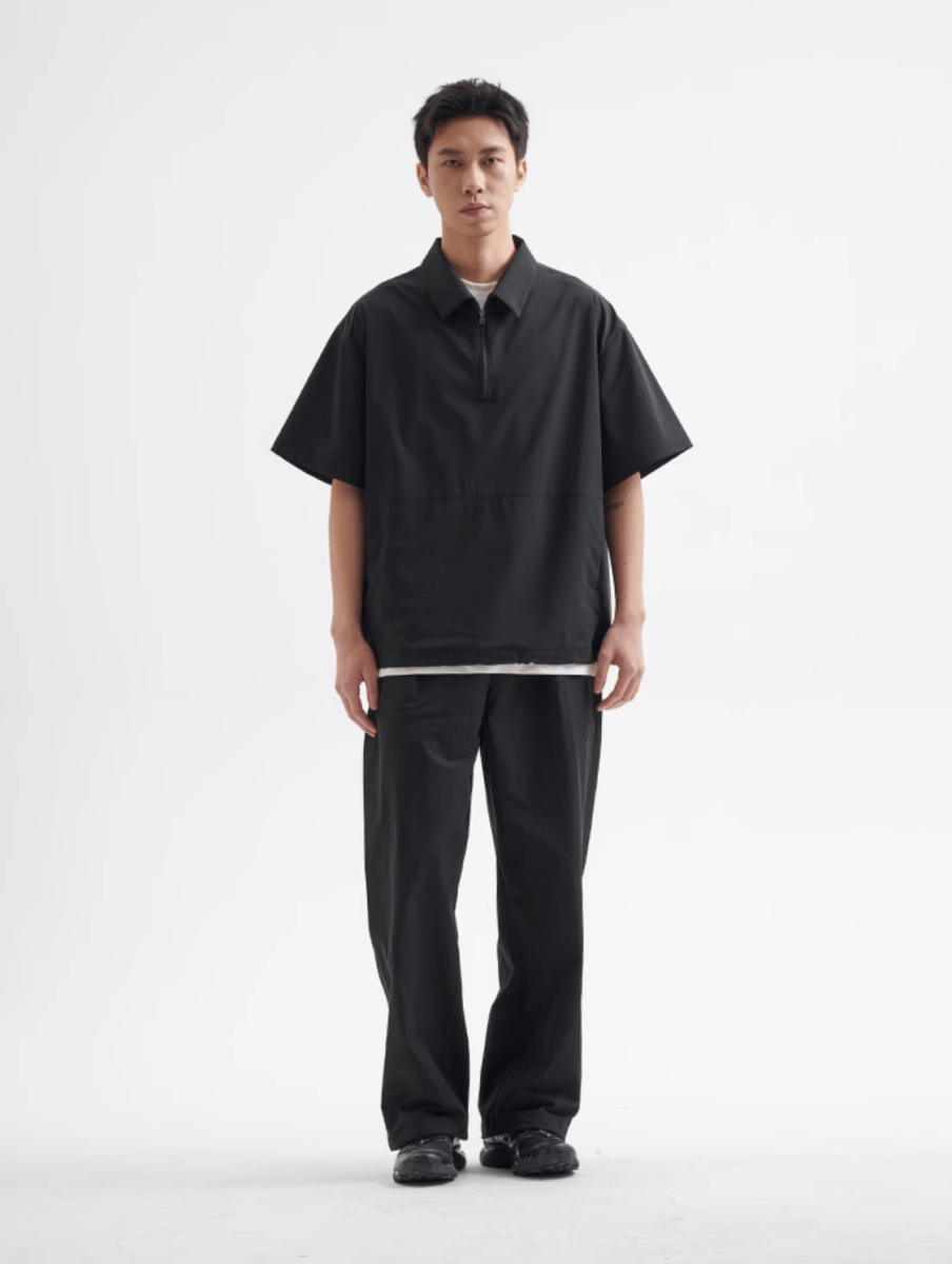 撥水性ナイロンハーフジップポロシャツ メンズ レディース 高機能 / Half Zip Polo Shirt N5360 - メンズファッション通販 NNine(ナイン)