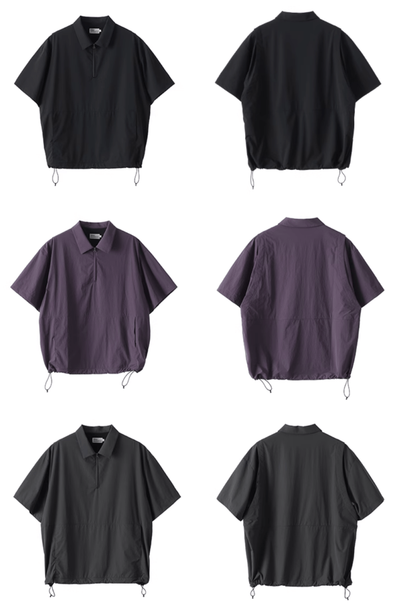 撥水性ナイロンハーフジップポロシャツ メンズ レディース 高機能 / Half Zip Polo Shirt N5360 - メンズファッション通販 NNine(ナイン)