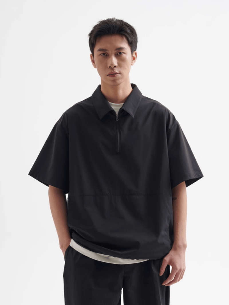 撥水性ナイロンハーフジップポロシャツ メンズ レディース 高機能 / Half Zip Polo Shirt N5360 - メンズファッション通販 NNine(ナイン)