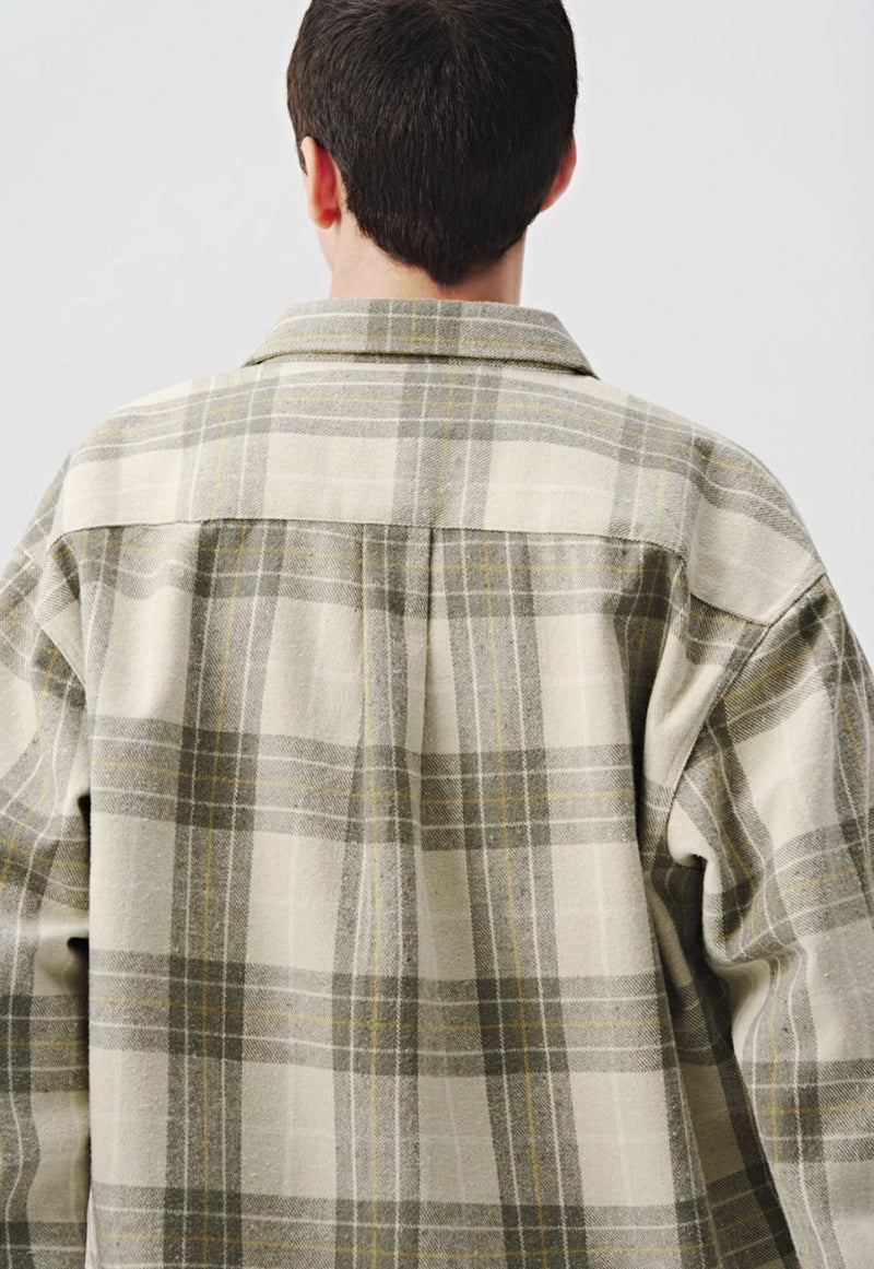 Heavy plaid long sleeve shirt / ヘビーチェックロングスリーブシャツ N4112 - NNine