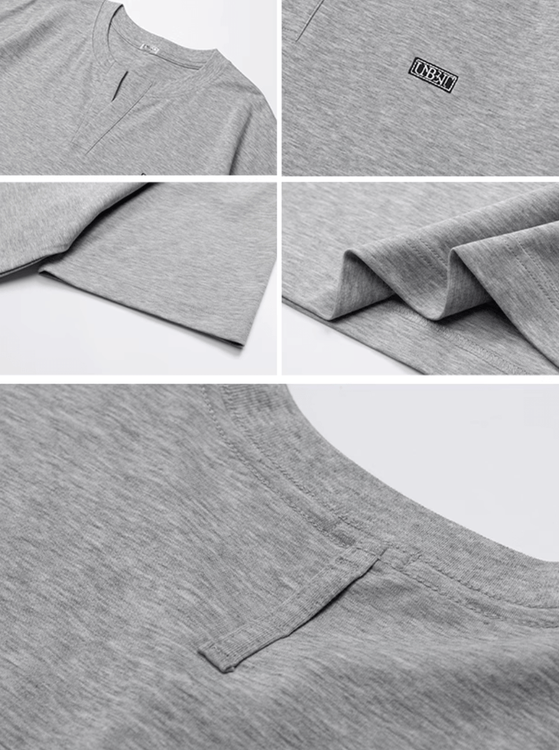 Henley Neck T-shirt Skipper / ヘンリーネック Tシャツ 半袖 スキッパー 夏 N5379 - ファッション通販 NNine(ナイン)